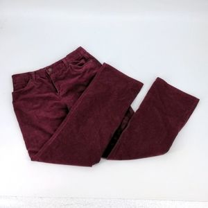 Vintage Y2K Thin Wale Corduroys Stretchy Maroon Dark Red Pants Women's Size 8
